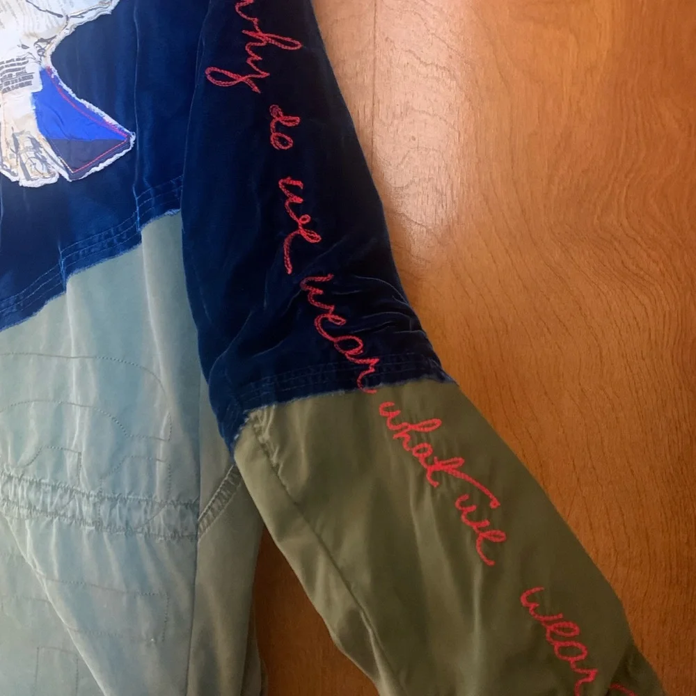 GREG LAUREN Blue Velvet Military Parka jacket coat - Picture 8 of 13